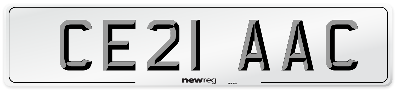 CE21 AAC Number Plate from New Reg